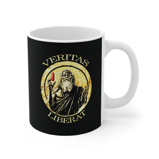 Truth liberates, red pill - Mug