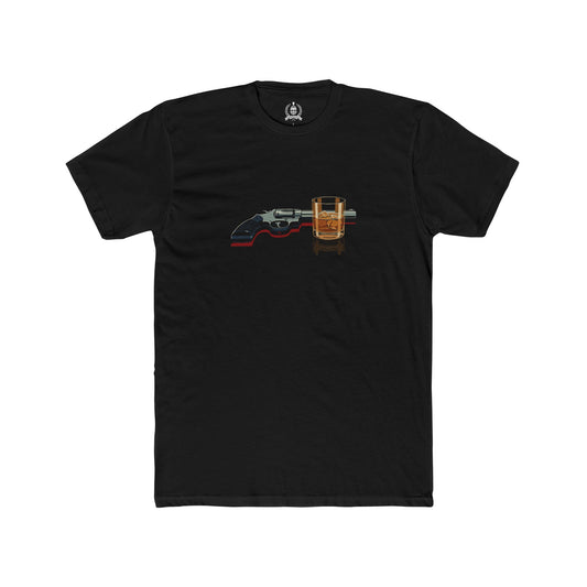 Revolver and whiskey T-shirt