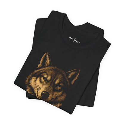 Sly smirking wolf T-shirt