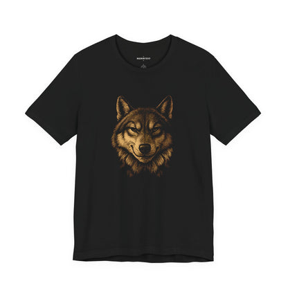 Sly smirking wolf T-shirt