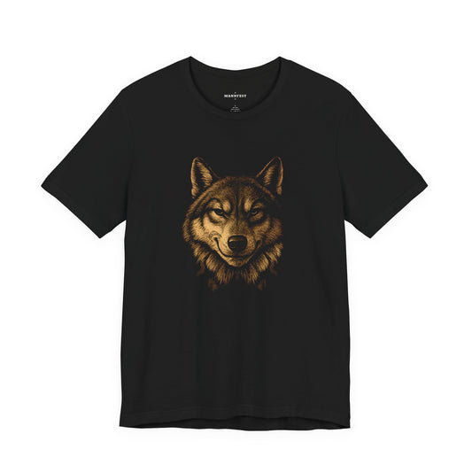 Sly smirking wolf T-shirt