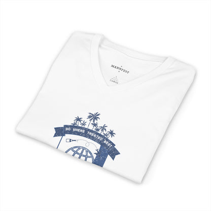 Go where treated best  V-neck T-shirt