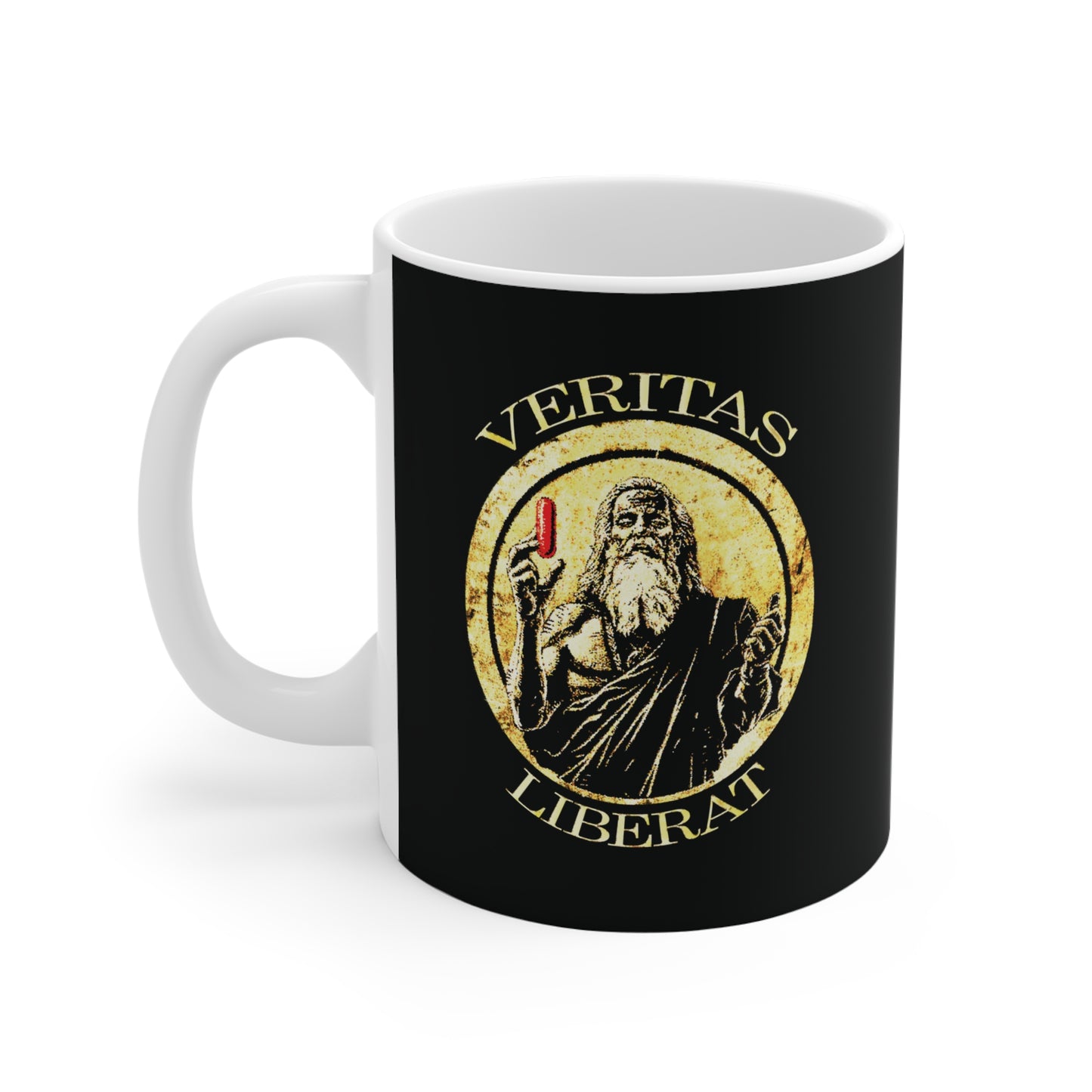 Truth liberates, red pill - Mug