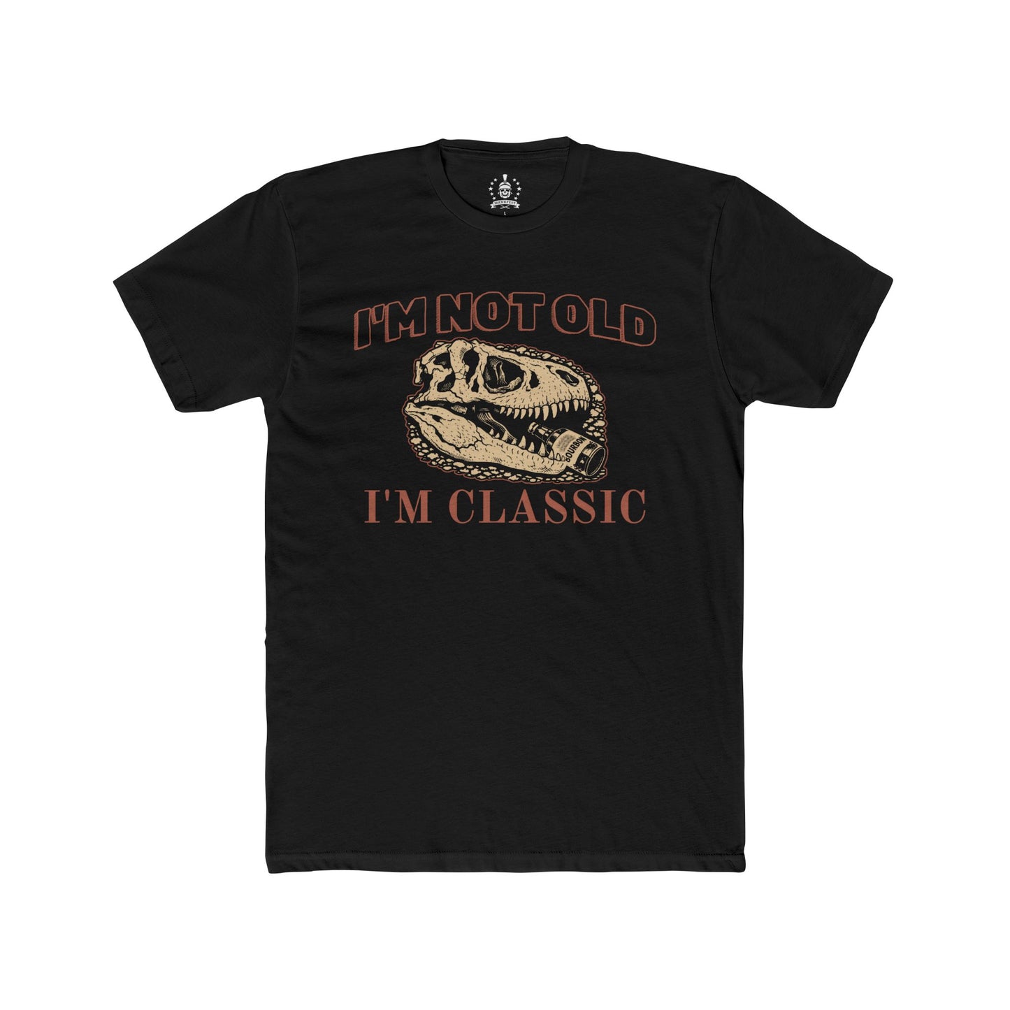 T-rex with bourbon T-shirt