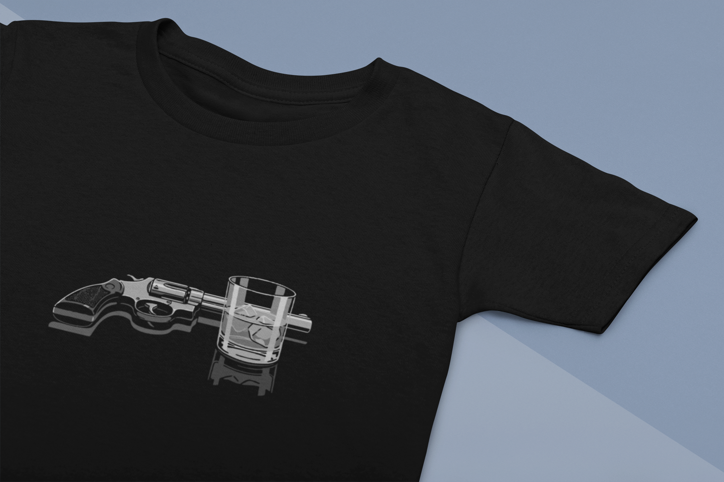 Revolver and whiskey T-shirt