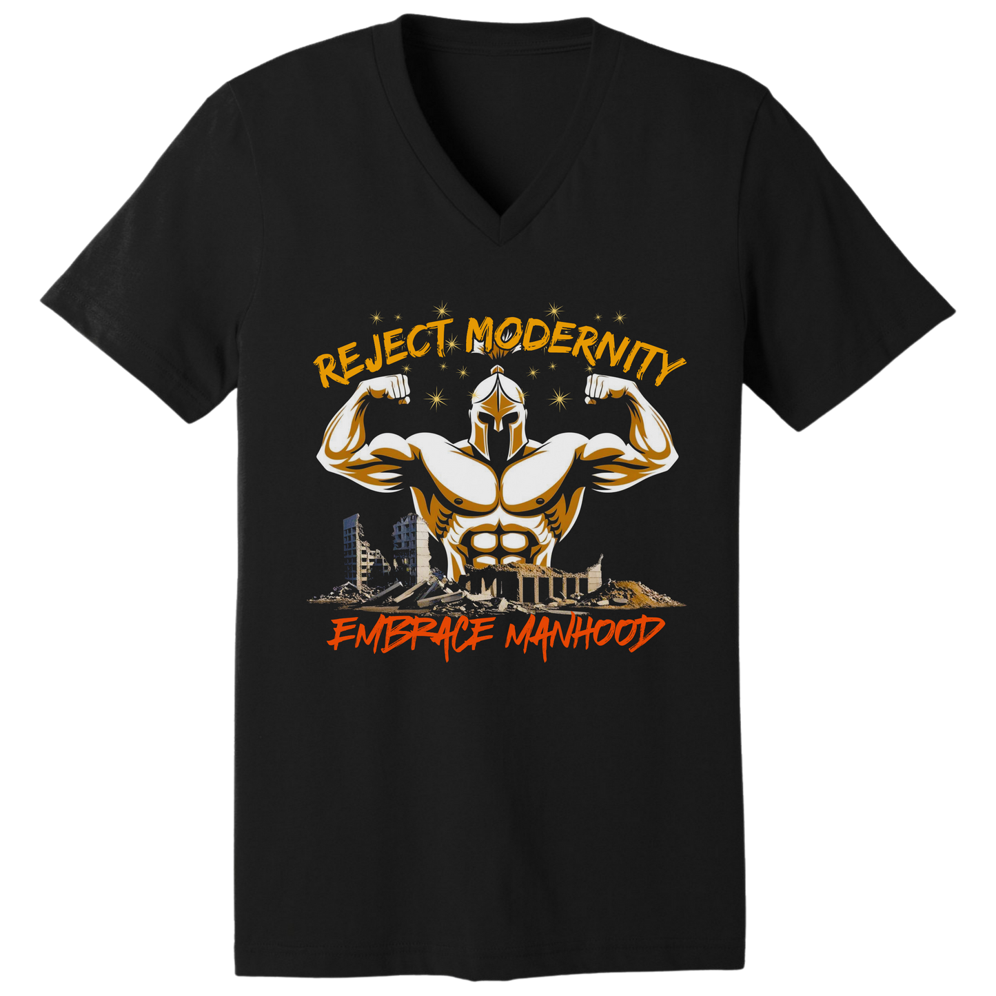 Reject modernity, embrace manhood - V-neck T-shirt
