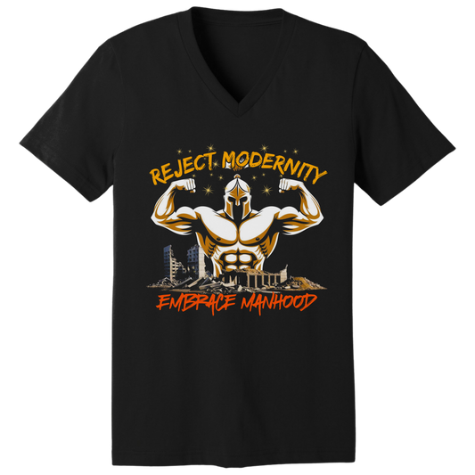 Reject modernity, embrace manhood - V-neck T-shirt