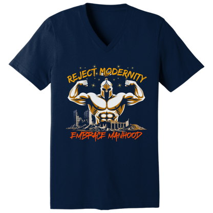 Reject modernity, embrace manhood - V-neck T-shirt