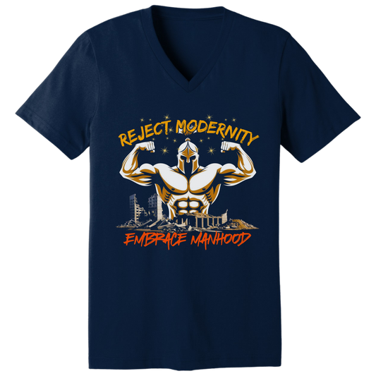 Reject modernity, embrace manhood - V-neck T-shirt