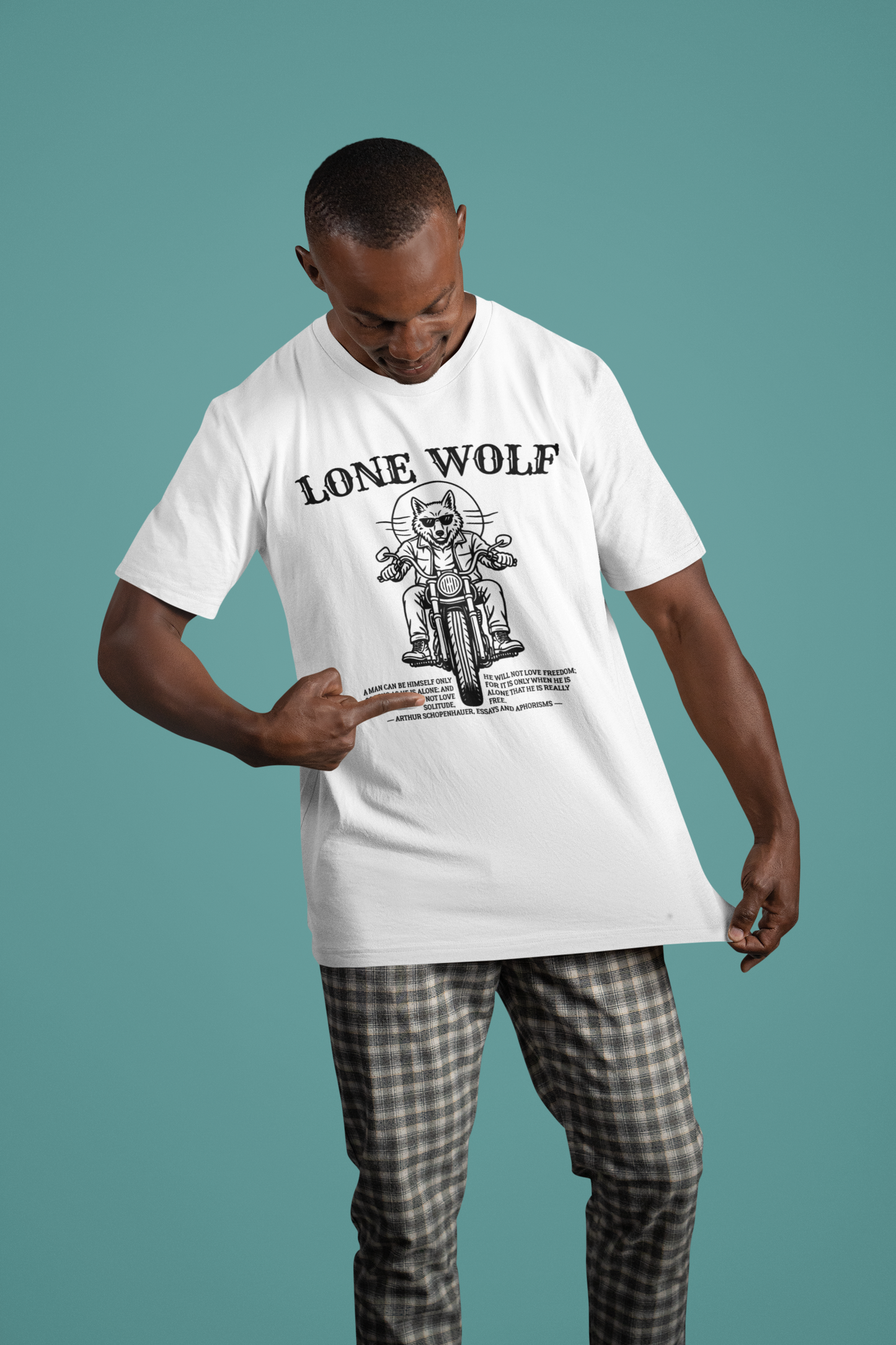 Lone Wolf, Schopenhauer quote - T-shirt