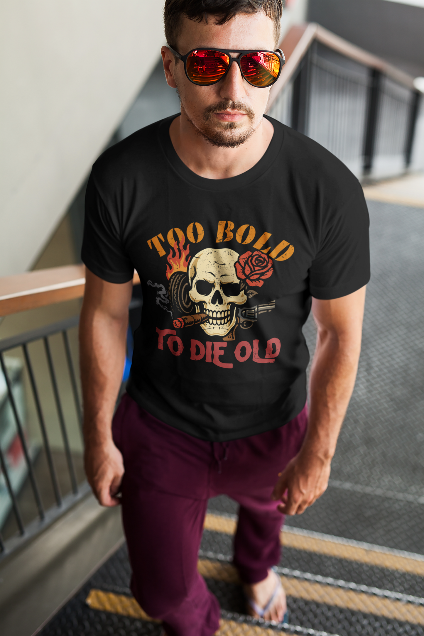 Too bold to die old graphic T-shirt