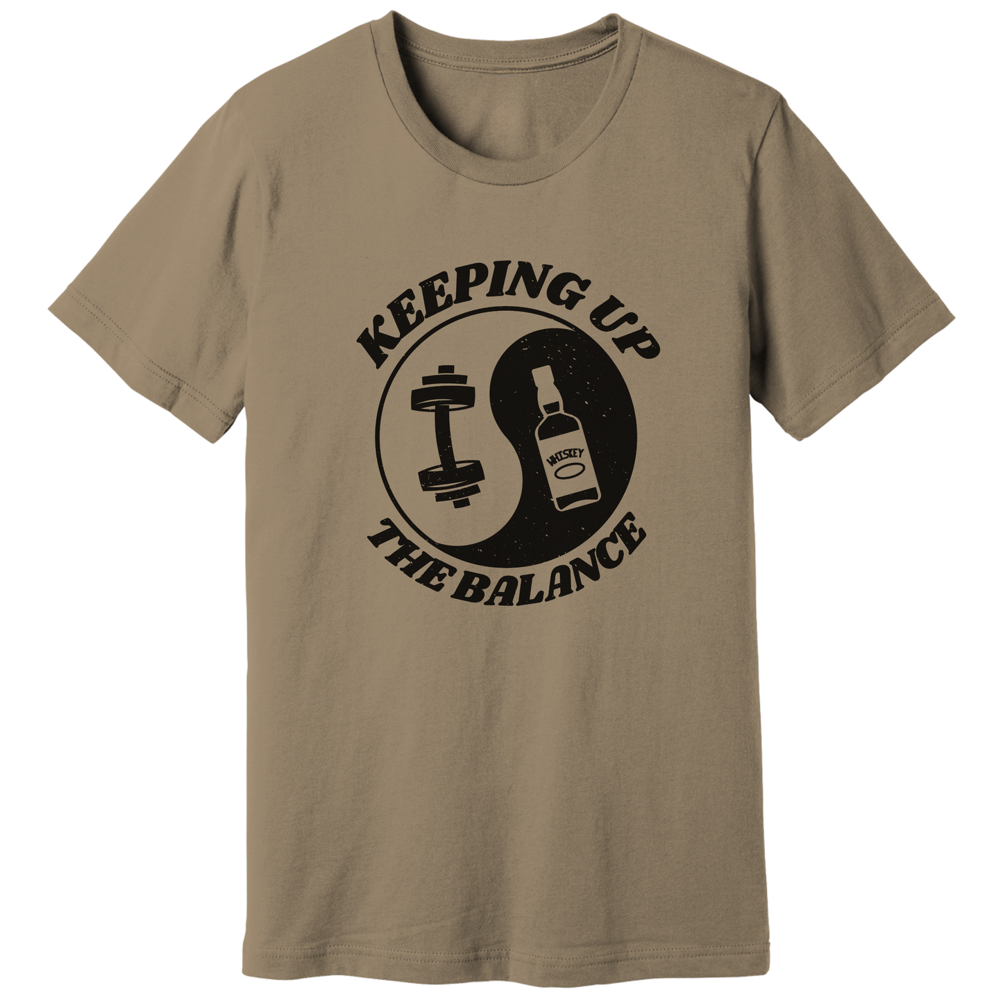 Ying yang, gym and whiskey - T-shirt